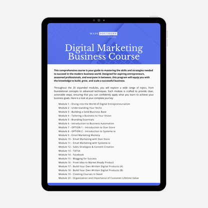 Digital Marketing Business Course