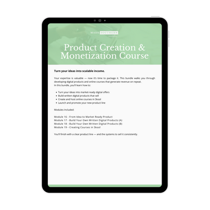 Product Creation & Monetization Course