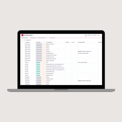 Custom Home Build Tracker